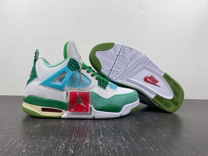 Air Jordan 4  PE White-green  AJ4-KNCW