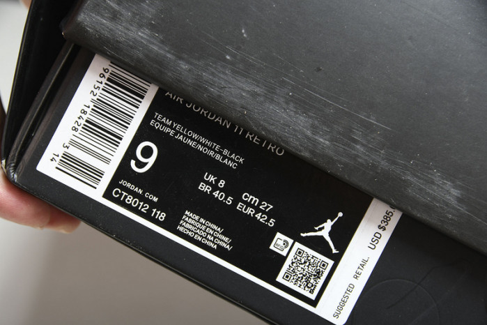 Air Jordan 11 Retro "Black Yellow" CT8012-118